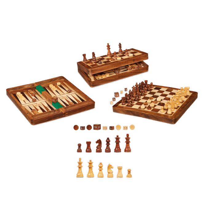Scacchi Dama Backgammon Pieghevole Magnetico