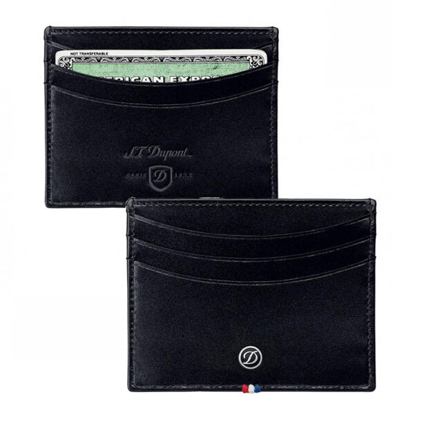 S.T. Dupont Porta Carte Credito Linea D in pelle nera