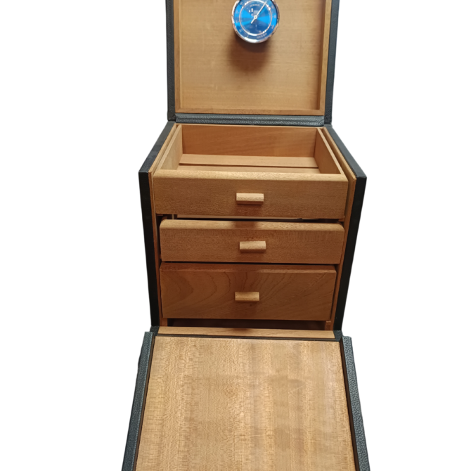 Humidor Cartujano 3 cassetti nero