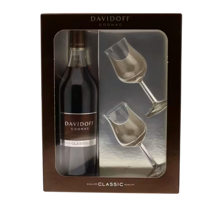 Cognac Classic Davidoff V.S.O.P confezione 2 bicchieri